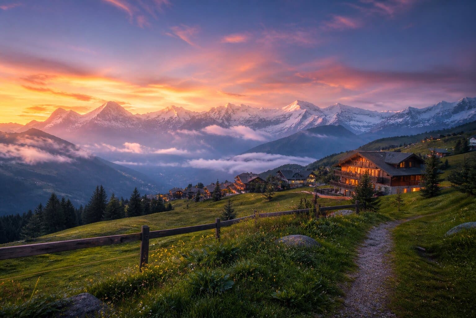 Swiss Alps destination view