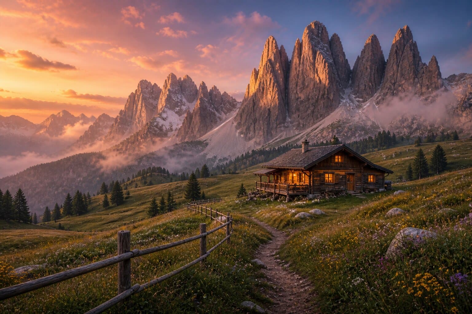 Dolomites destination view