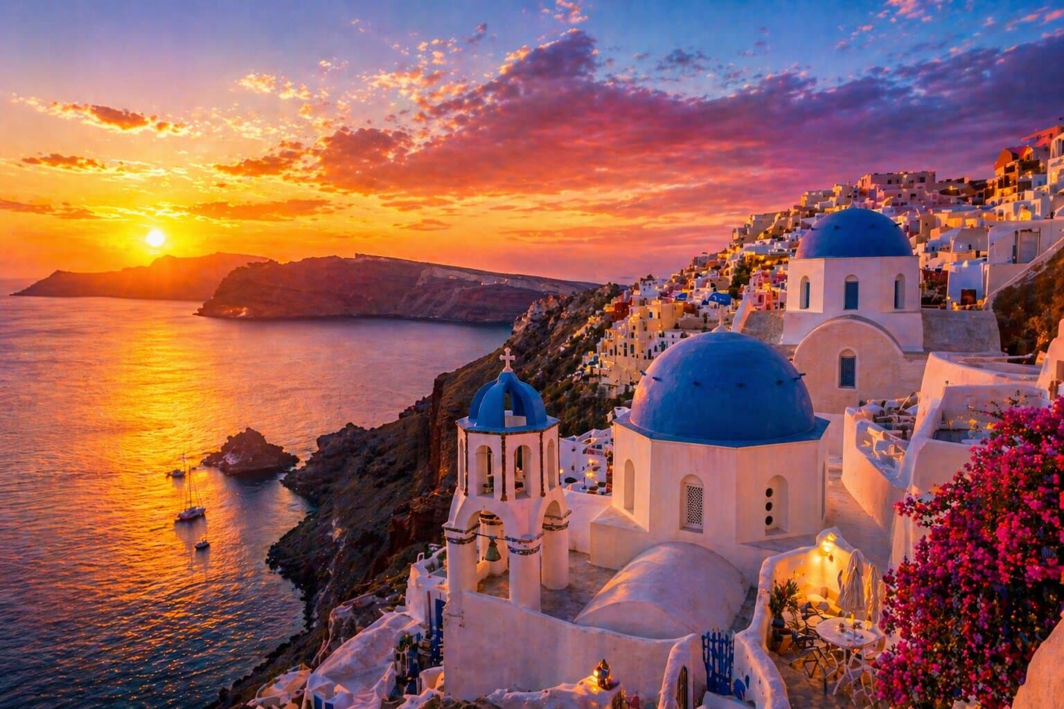 Santorini, Greece comparison visual